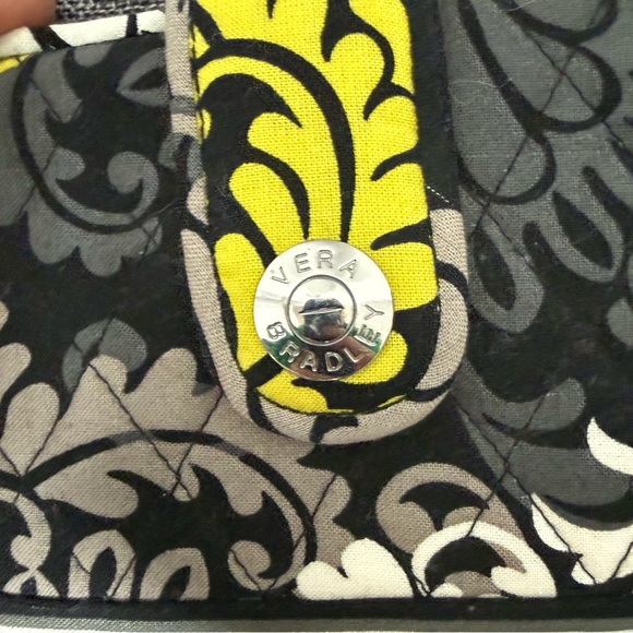 Vera Bradley Black and Yellow Floral Wallet, NWT - Picture 3 of 6